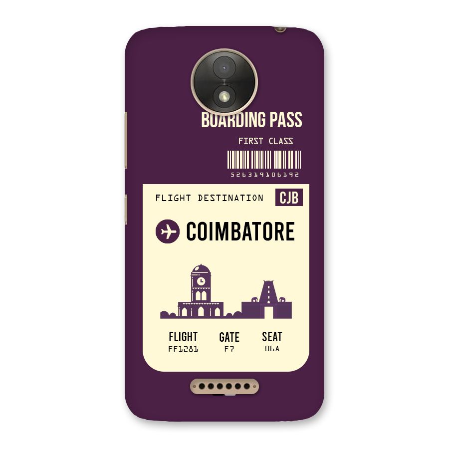 Coimbatore Boarding Pass Back Case for Moto C Plus