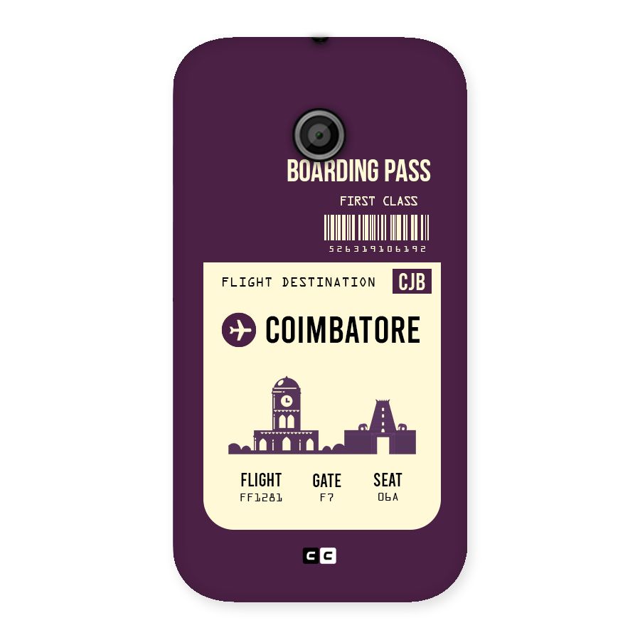 Coimbatore Boarding Pass Back Case for Moto E