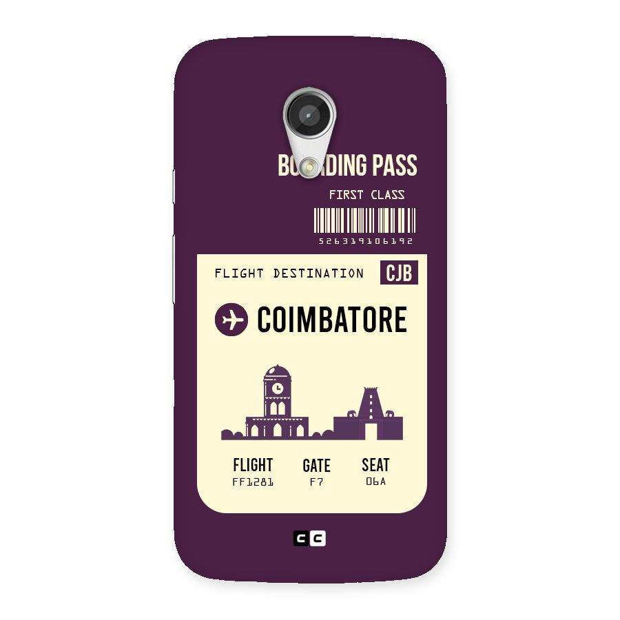 Coimbatore Boarding Pass Back Case for Moto G 2nd Gen