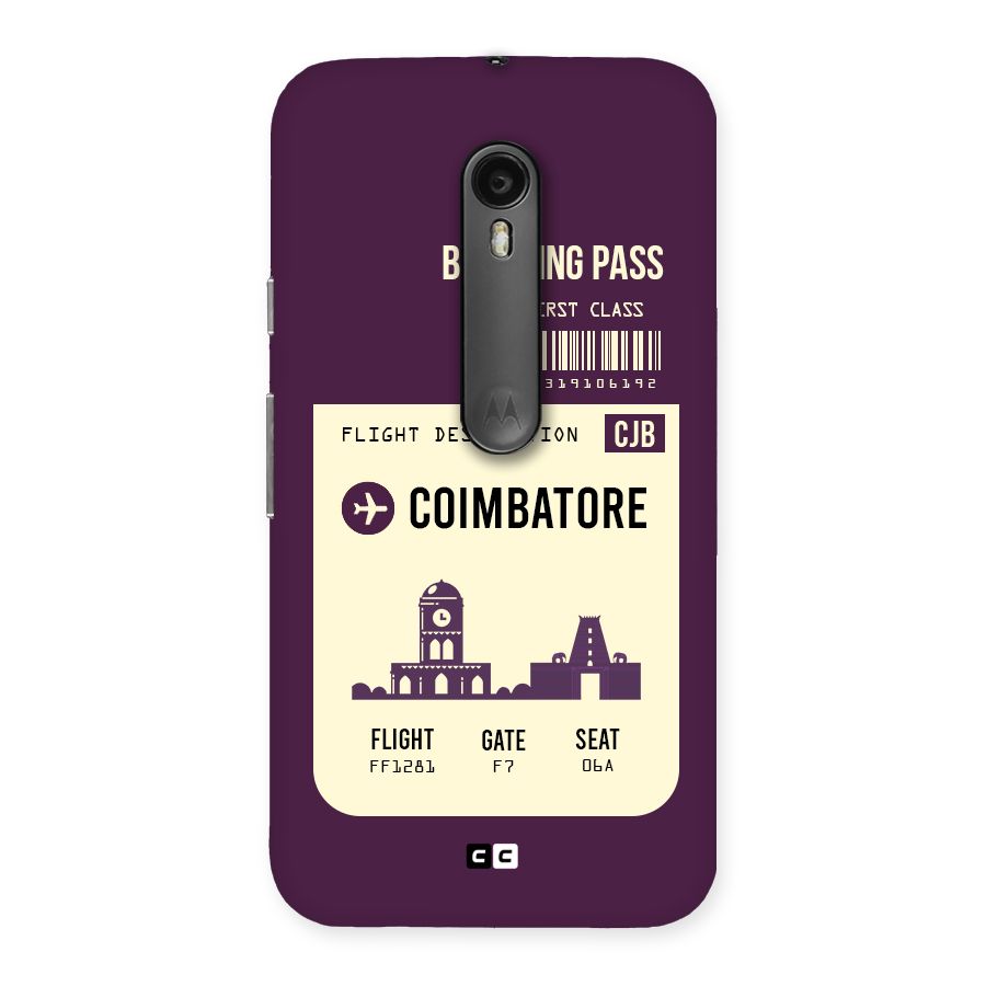 Coimbatore Boarding Pass Back Case for Moto G Turbo