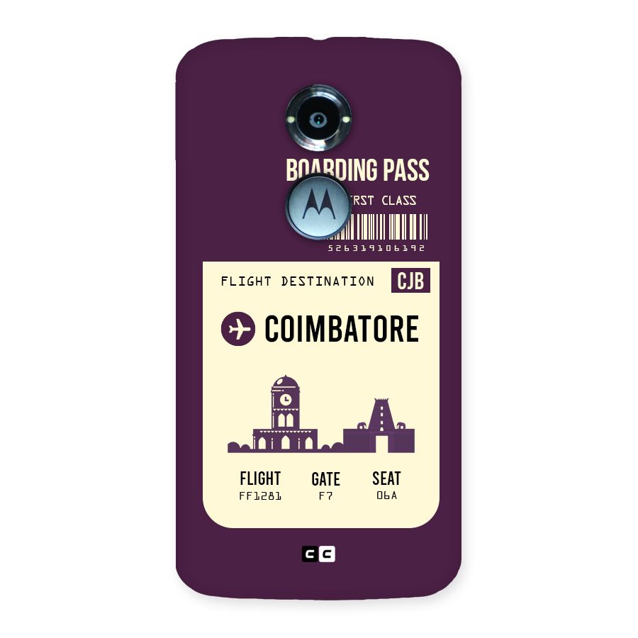 Coimbatore Boarding Pass Back Case for Moto X 2nd Gen