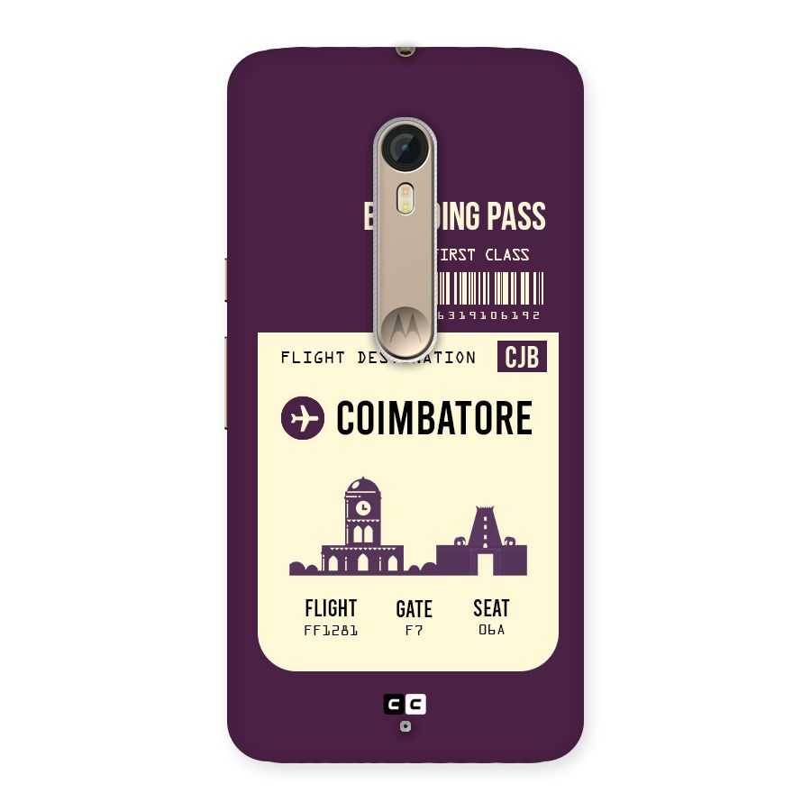 Coimbatore Boarding Pass Back Case for Motorola Moto X Style