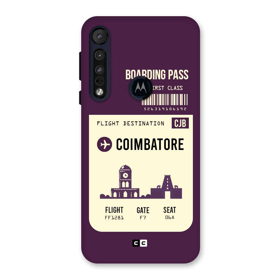 Coimbatore Boarding Pass Back Case for Motorola One Macro