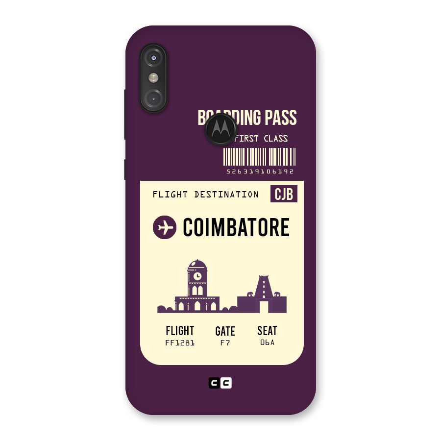 Coimbatore Boarding Pass Back Case for Motorola One Power