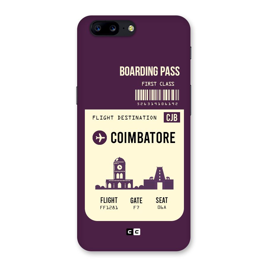 Coimbatore Boarding Pass Back Case for OnePlus 5