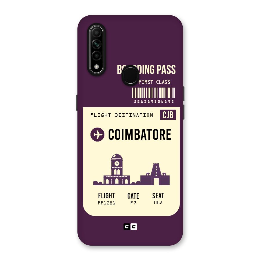 Coimbatore Boarding Pass Back Case for Oppo A31