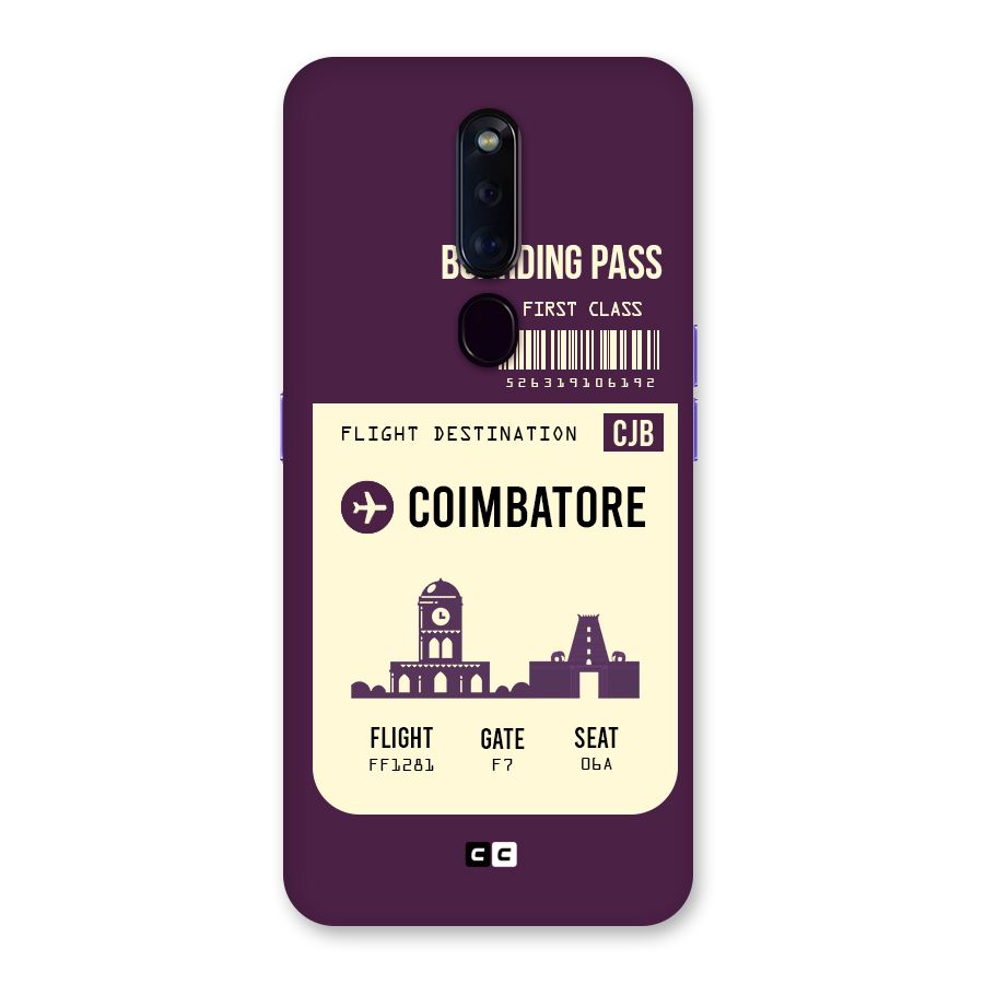 Coimbatore Boarding Pass Back Case for Oppo F11 Pro