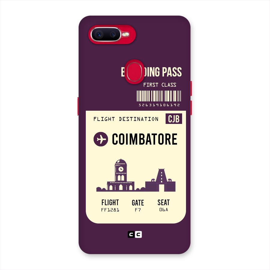 Coimbatore Boarding Pass Back Case for Oppo F9 Pro