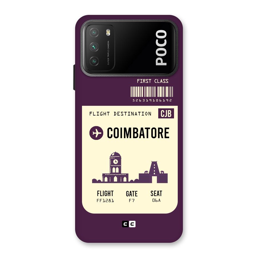 Coimbatore Boarding Pass Back Case for Poco M3