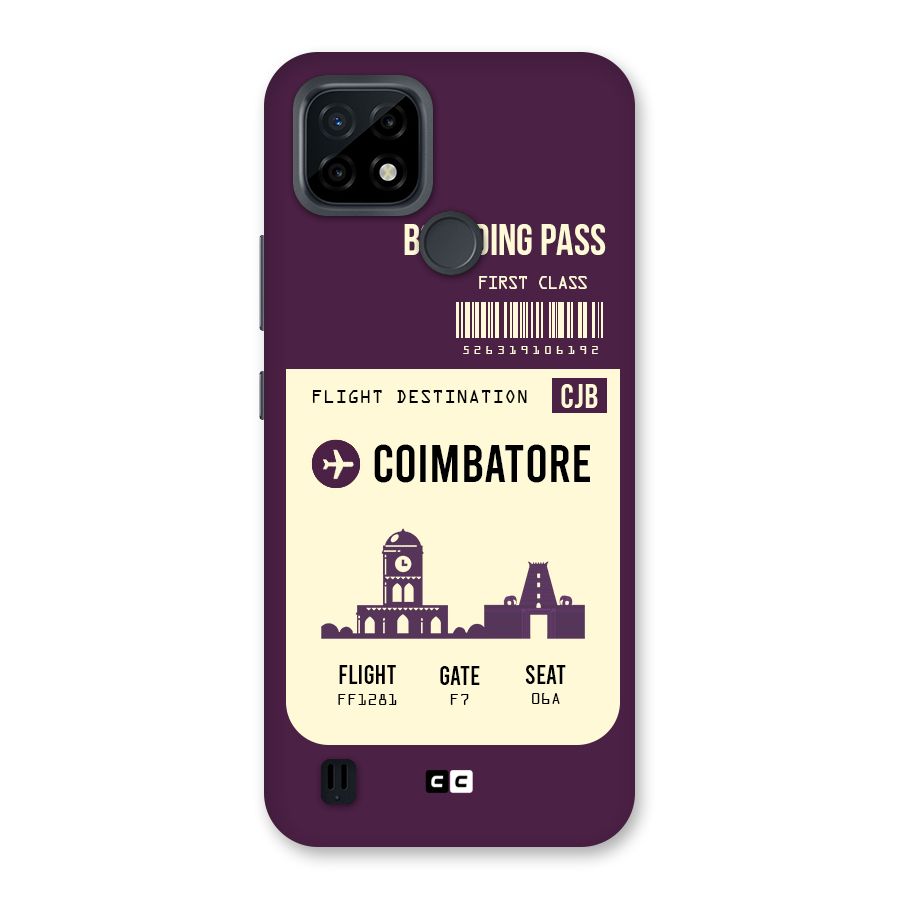 Coimbatore Boarding Pass Back Case for Realme C21