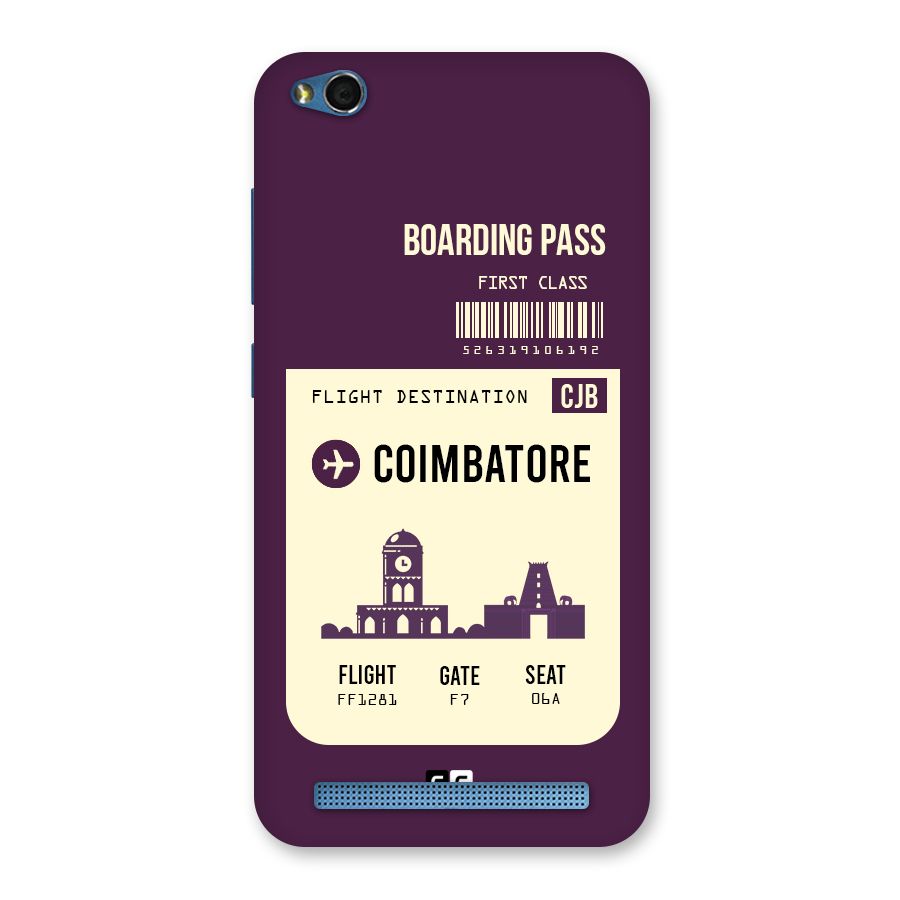 Coimbatore Boarding Pass Back Case for Redmi 5A