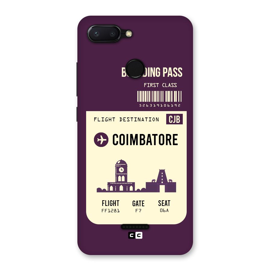 Coimbatore Boarding Pass Back Case for Redmi 6