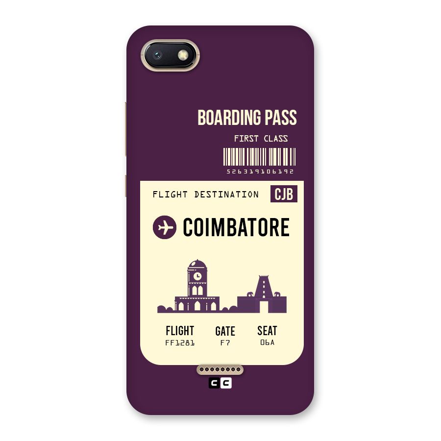 Coimbatore Boarding Pass Back Case for Redmi 6A