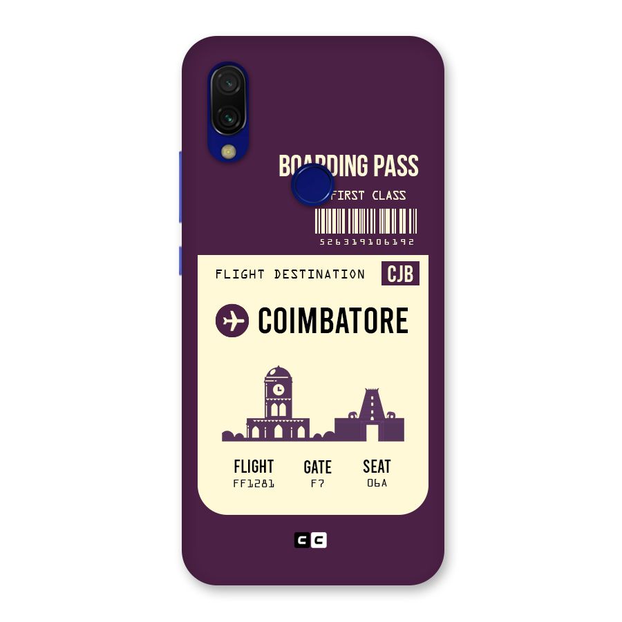 Coimbatore Boarding Pass Back Case for Redmi 7