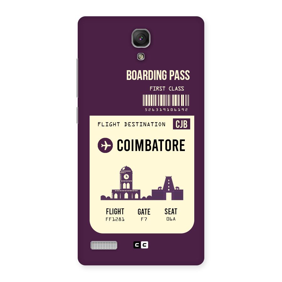 Coimbatore Boarding Pass Back Case for Redmi Note