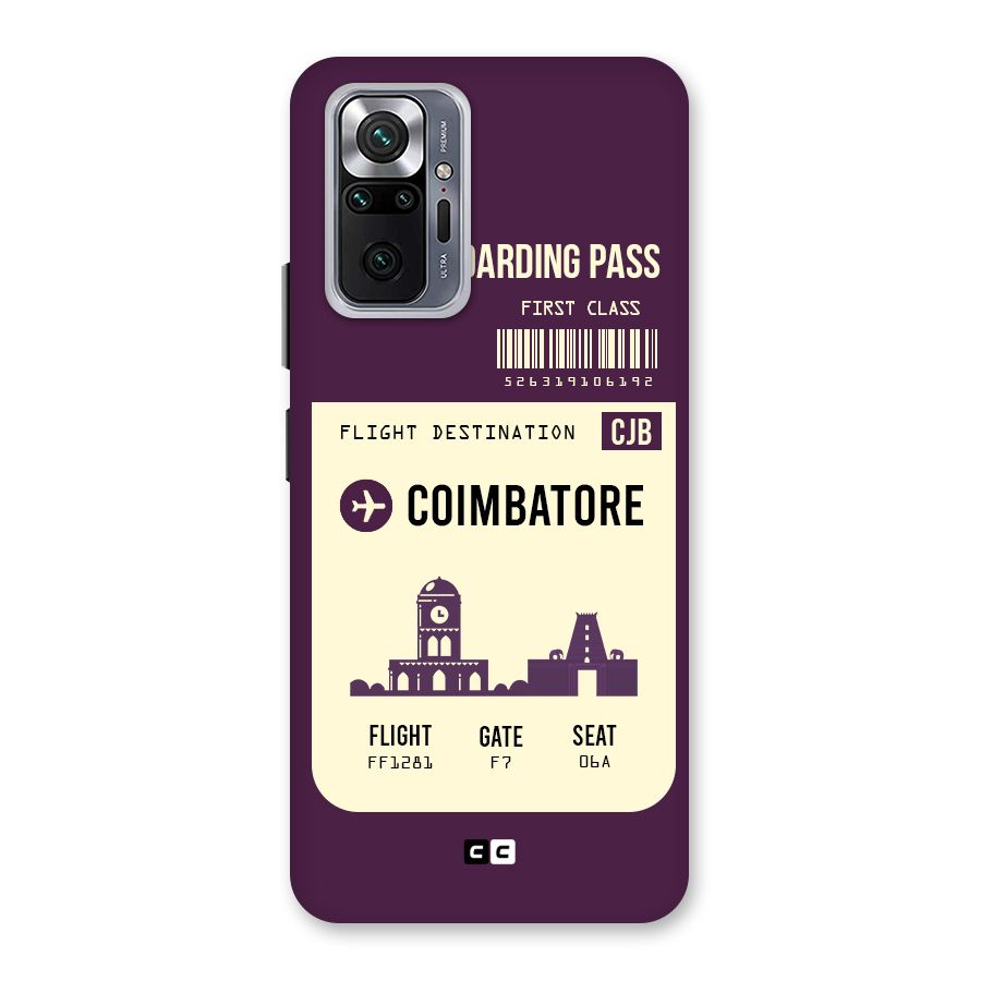 Coimbatore Boarding Pass Back Case for Redmi Note 10 Pro