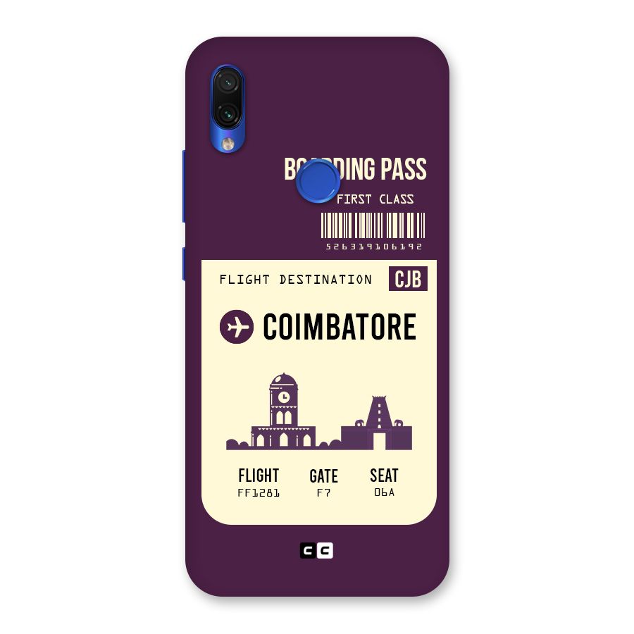 Coimbatore Boarding Pass Back Case for Redmi Note 7S