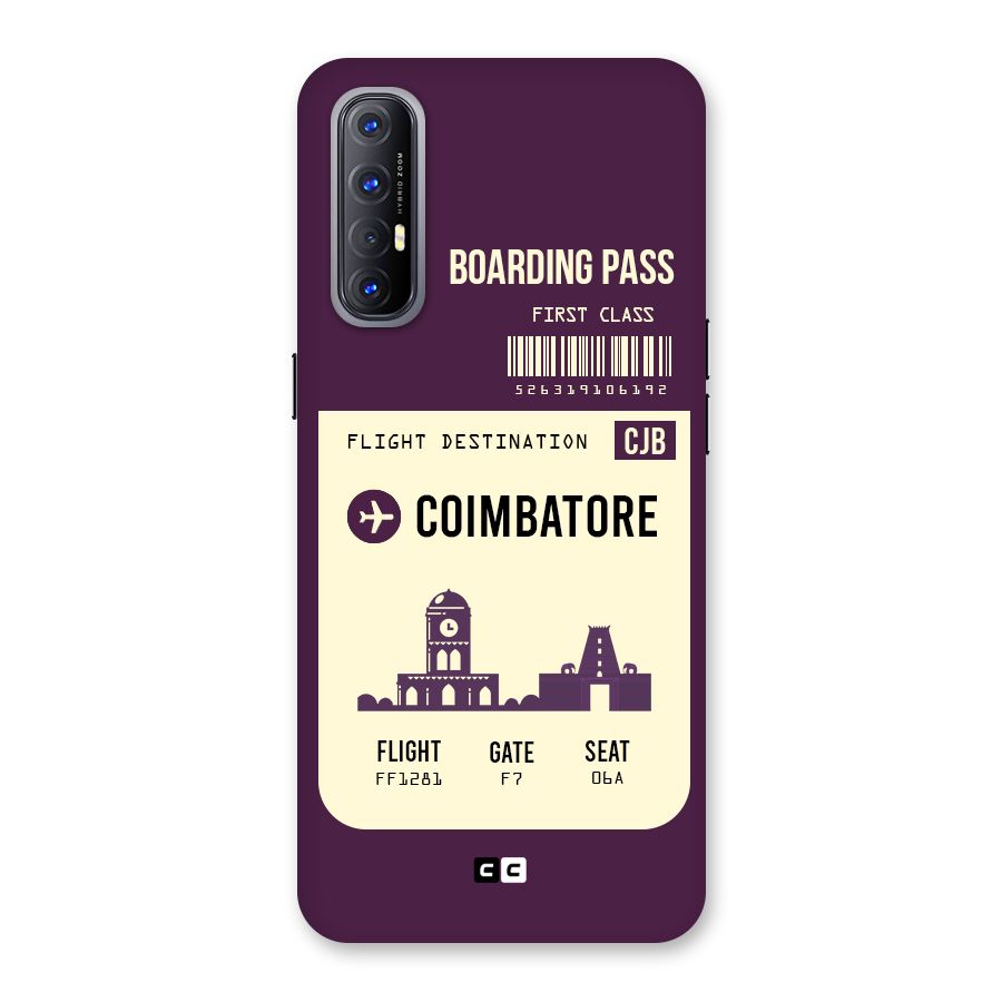 Coimbatore Boarding Pass Back Case for Reno3 Pro