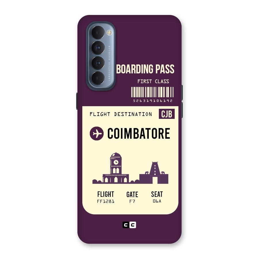 Coimbatore Boarding Pass Back Case for Reno4 Pro