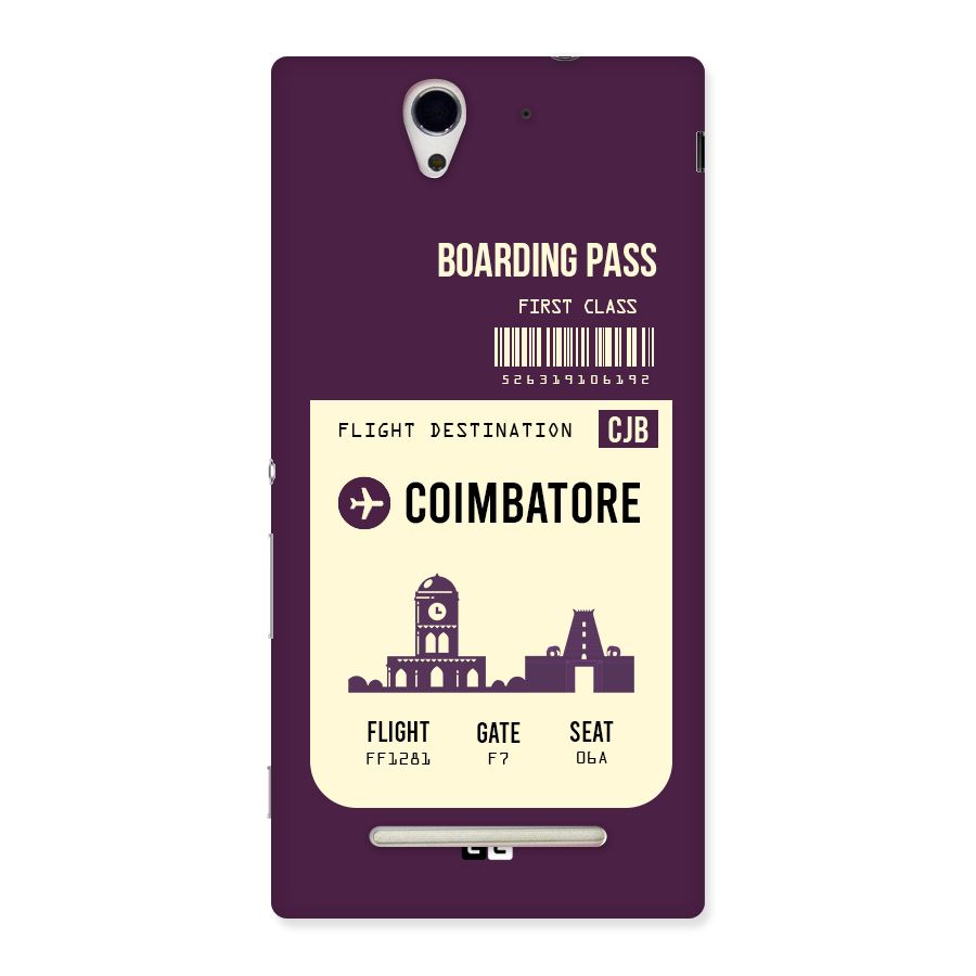 Coimbatore Boarding Pass Back Case for Sony Xperia C3