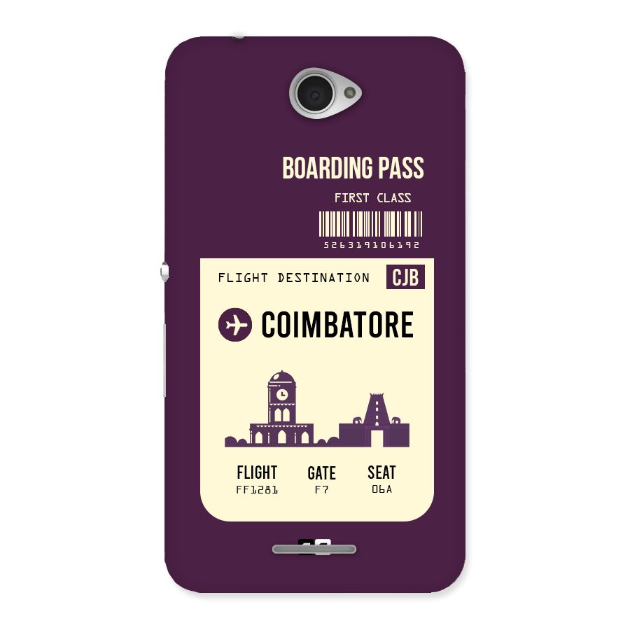 Coimbatore Boarding Pass Back Case for Sony Xperia E4