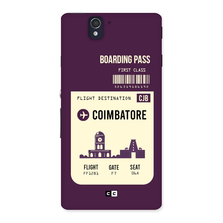 Coimbatore Boarding Pass Back Case for Sony Xperia Z