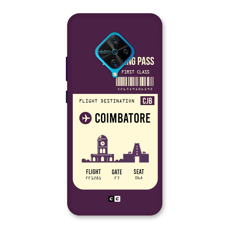 Coimbatore Boarding Pass Back Case for Vivo S1 Pro