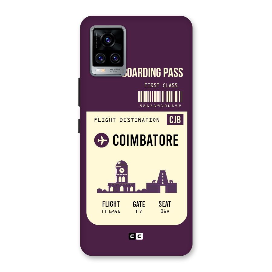 Coimbatore Boarding Pass Back Case for Vivo V20 Pro