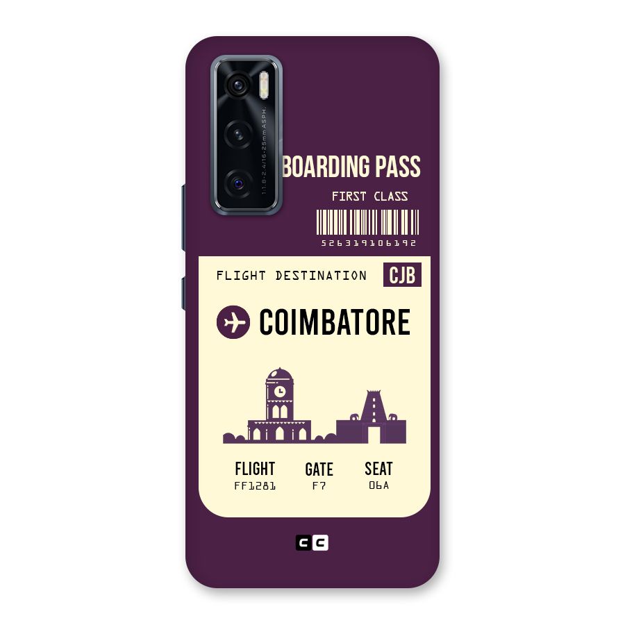 Coimbatore Boarding Pass Back Case for Vivo V20 SE