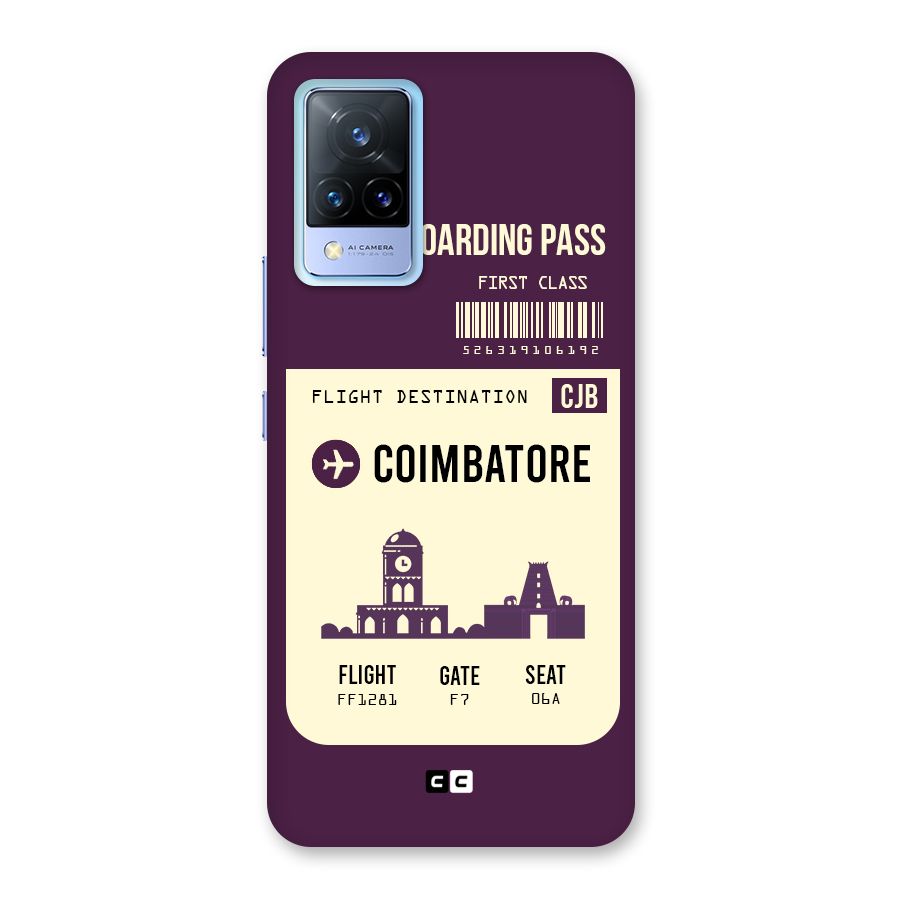 Coimbatore Boarding Pass Back Case for Vivo V21 5G