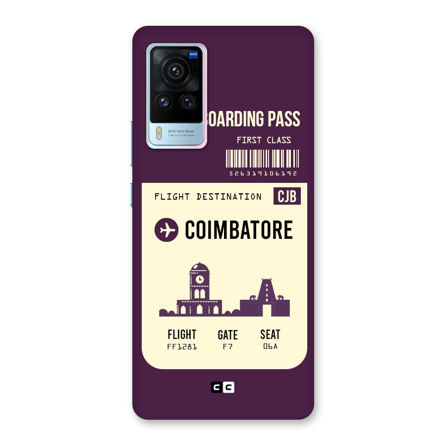 Coimbatore Boarding Pass Back Case for Vivo X60 Pro