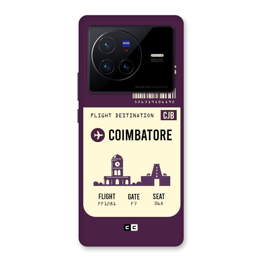 Coimbatore Boarding Pass Back Case for Vivo X80