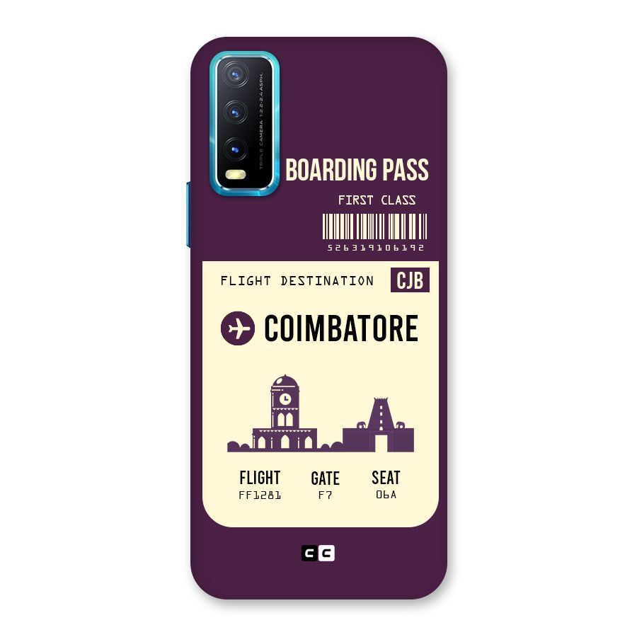 Coimbatore Boarding Pass Back Case for Vivo Y20