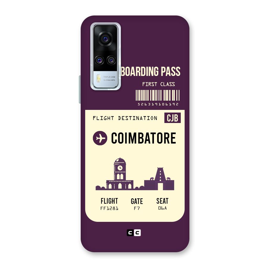 Coimbatore Boarding Pass Back Case for Vivo Y31