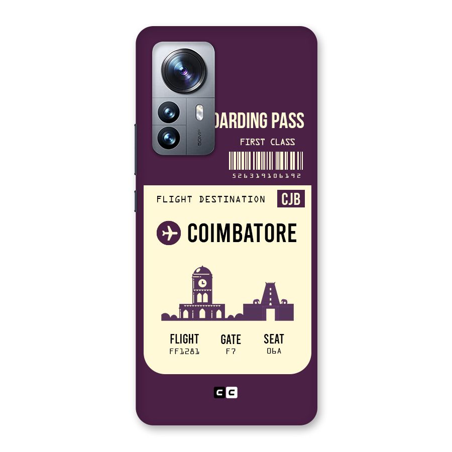 Coimbatore Boarding Pass Back Case for Xiaomi 12 Pro