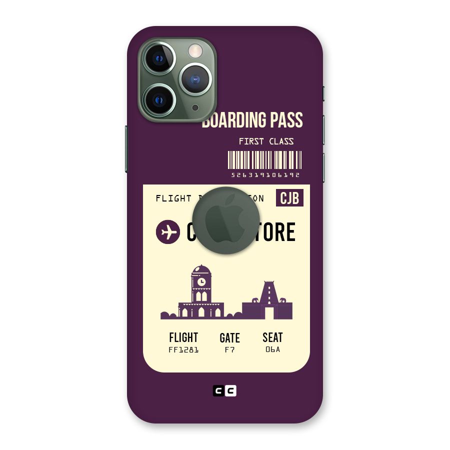 Coimbatore Boarding Pass Back Case for iPhone 11 Pro Logo  Cut