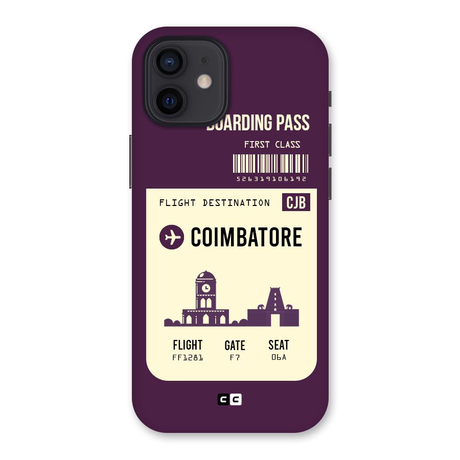 Coimbatore Boarding Pass Back Case for iPhone 12
