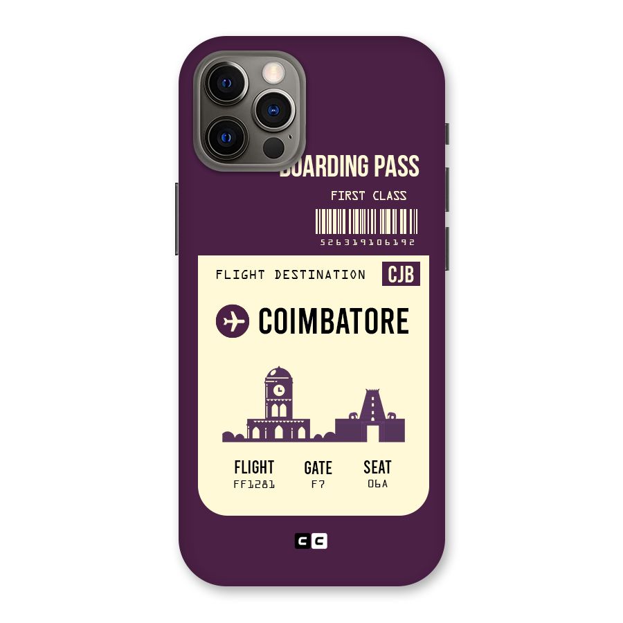 Coimbatore Boarding Pass Back Case for iPhone 12 Pro