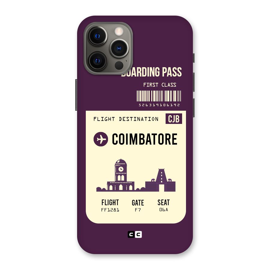 Coimbatore Boarding Pass Back Case for iPhone 12 Pro Max