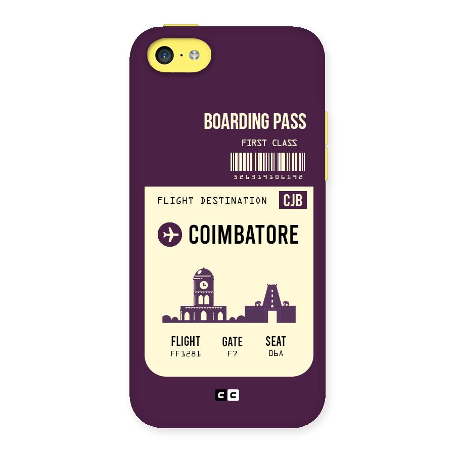 Coimbatore Boarding Pass Back Case for iPhone 5C