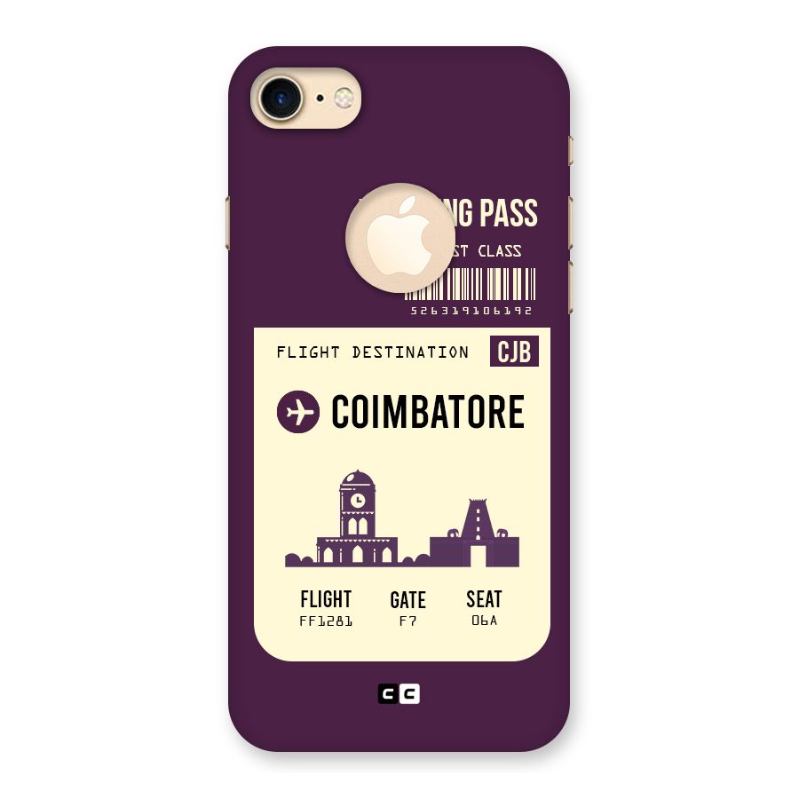 Coimbatore Boarding Pass Back Case for iPhone 7 Logo Cut