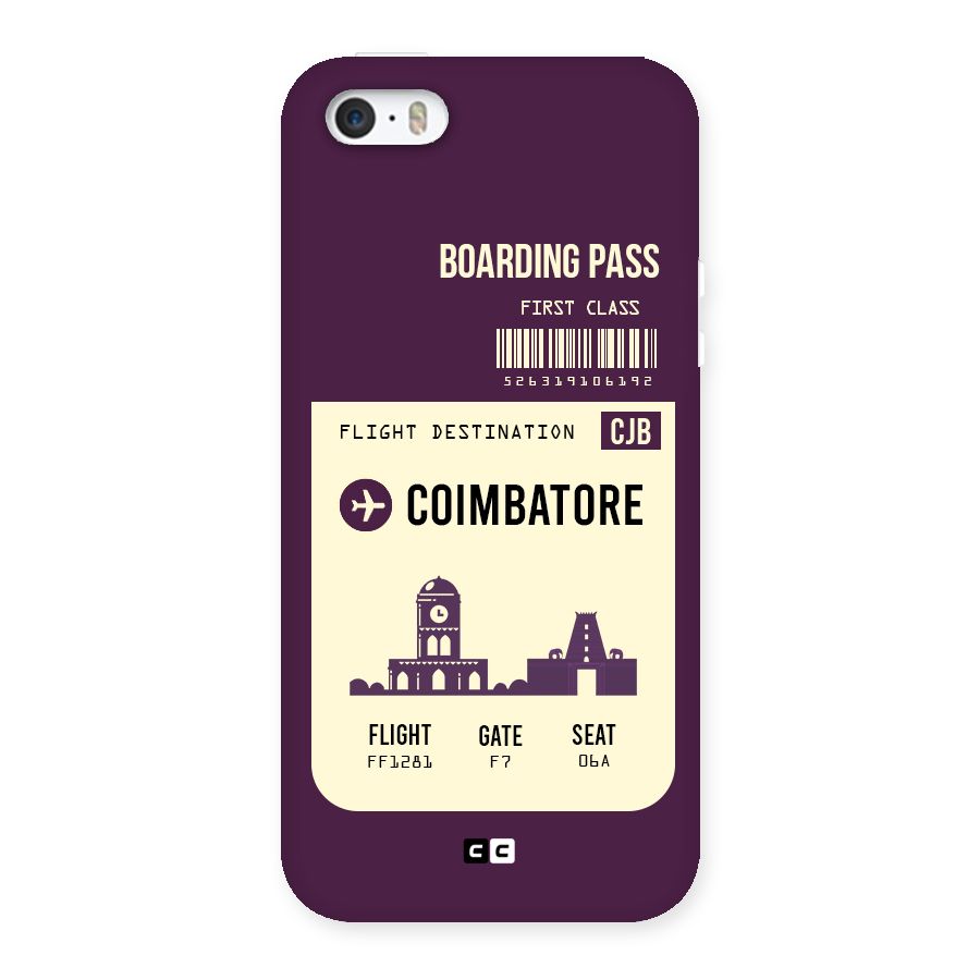 Coimbatore Boarding Pass Back Case for iPhone SE