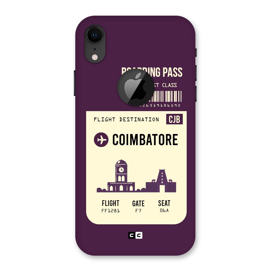 Coimbatore Boarding Pass Back Case for iPhone XR Logo Cut