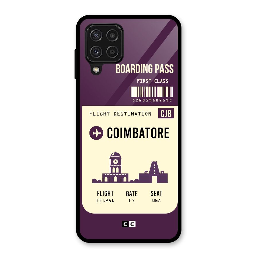 Coimbatore Boarding Pass Glass Back Case for Galaxy A22 4G