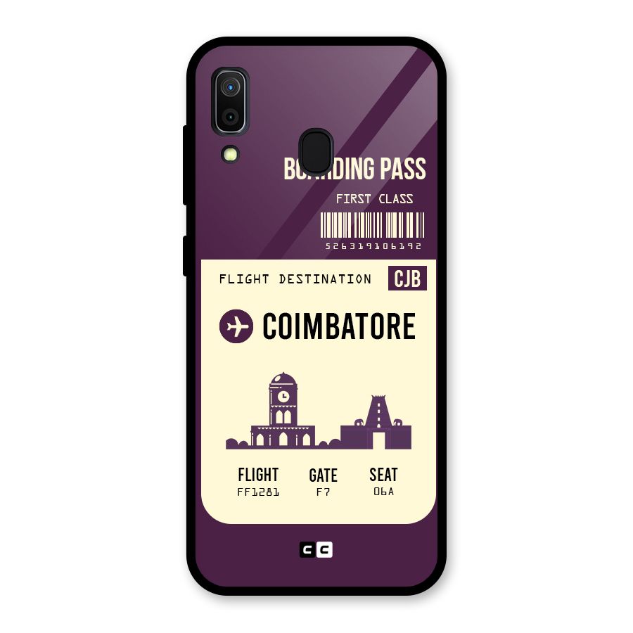 Coimbatore Boarding Pass Glass Back Case for Galaxy A30