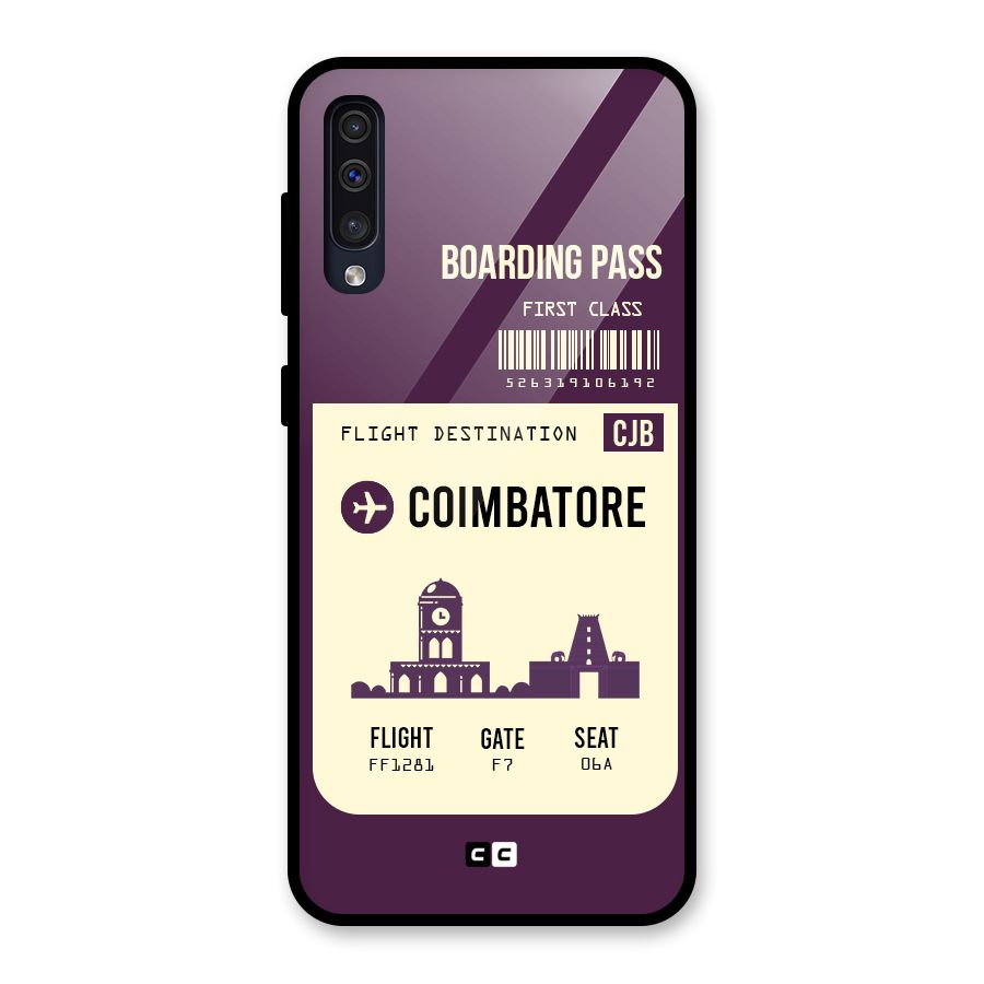 Coimbatore Boarding Pass Glass Back Case for Galaxy A30s
