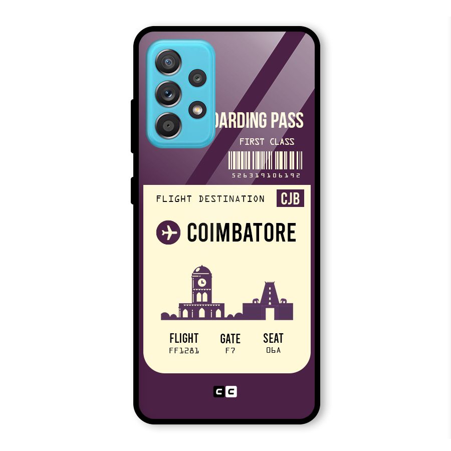 Coimbatore Boarding Pass Glass Back Case for Galaxy A52