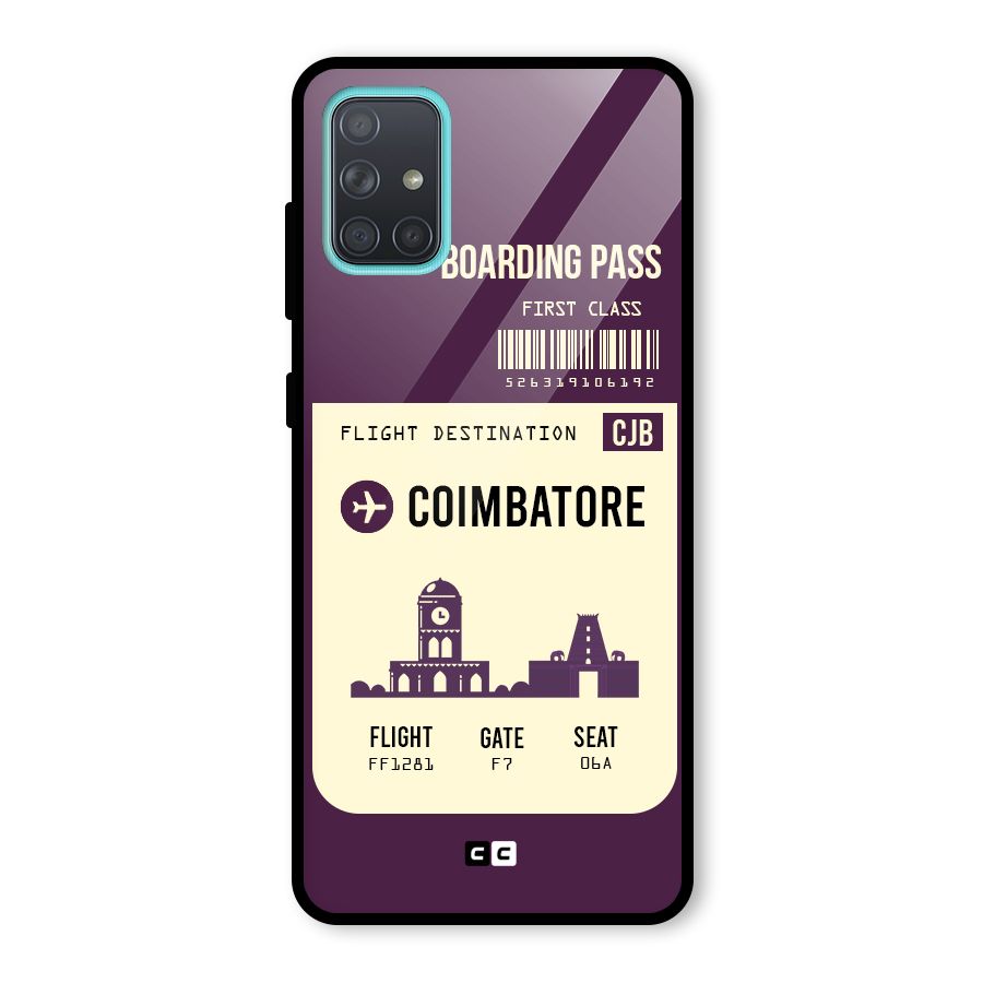 Coimbatore Boarding Pass Glass Back Case for Galaxy A71