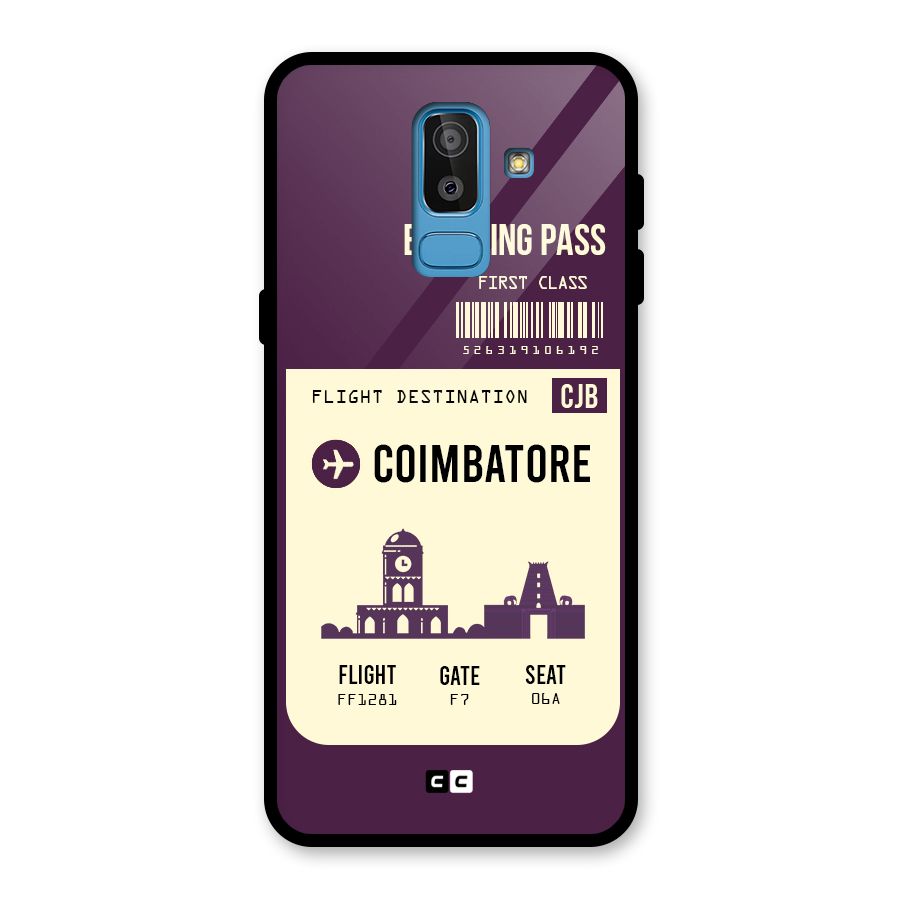 Coimbatore Boarding Pass Glass Back Case for Galaxy J8