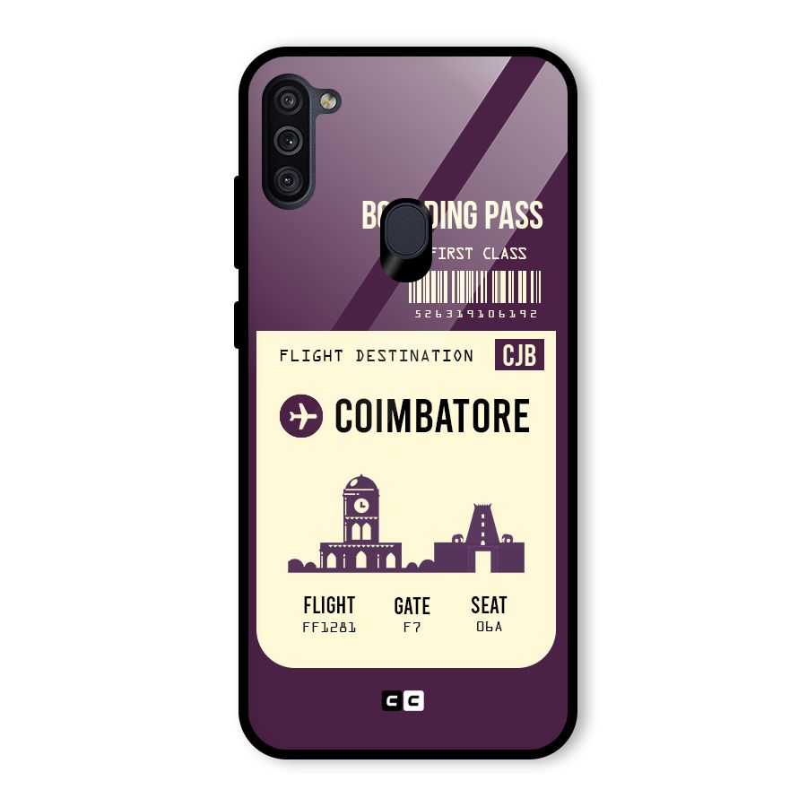 Coimbatore Boarding Pass Glass Back Case for Galaxy M11